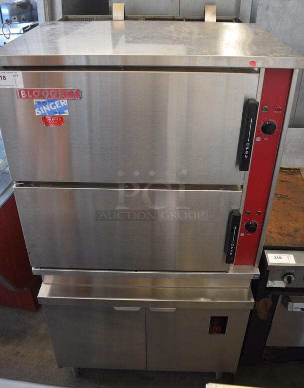 FANTASTIC! Blodgett Model SB-16G Stainless Steel Commercial Propane Gas Powered Double Deck Steam Cabinet. 300,000 BTU. 36x36x68