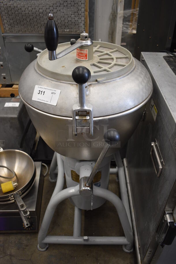 FANTASTIC! Hobart Model VCM40 Metal Commercial Floor Style Electric Powered Vertical Cutter Mixer. 220 Volts, 3 Phase. 22x34x49