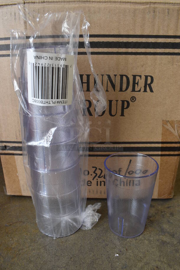 72 BRAND NEW IN BOX! Thunder Group 8 oz Poly Clear Beverage Tumblers. 2.5x2.5x4. 72 Times Your Bid!