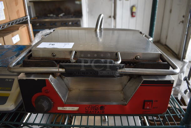 NICE! Mayfair Stainless Steel Commercial Countertop Panini Press. 16x17x8. Cannot Test - Unit Needs a New Plug Head