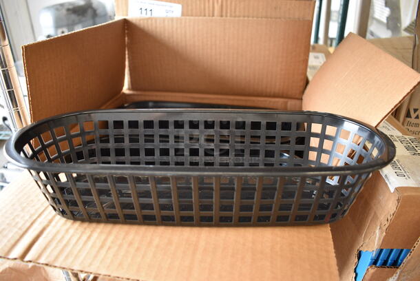 24 BRAND NEW IN BOX! Tablecraft Black Oblong Poly Loaf Basket Food Basket. 14x6x3. 24 Times Your Bid!