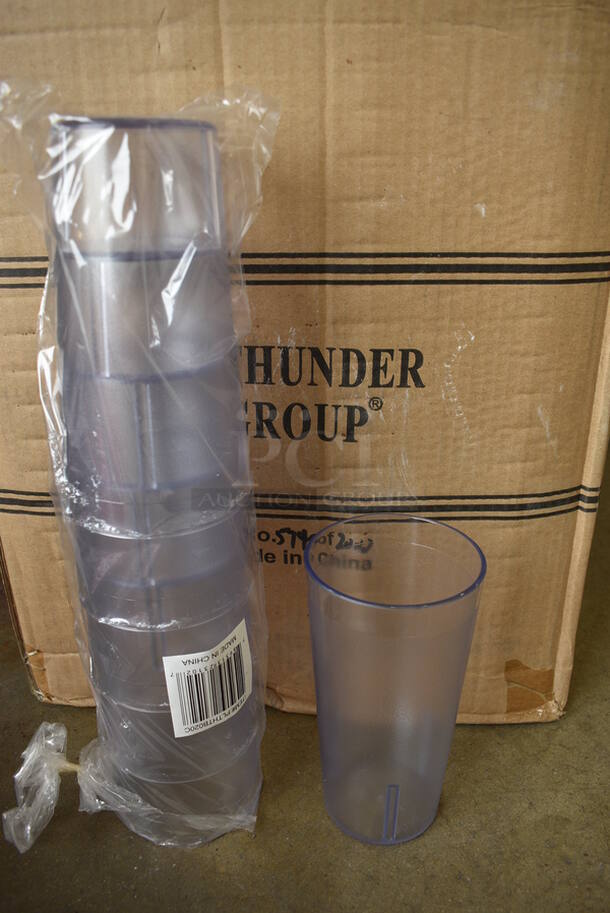 60 BRAND NEW IN BOX! Thunder Group Poly Clear 20 oz Beverage Tumblers. 3.5x3.5x6.5. 60 Times Your Bid!