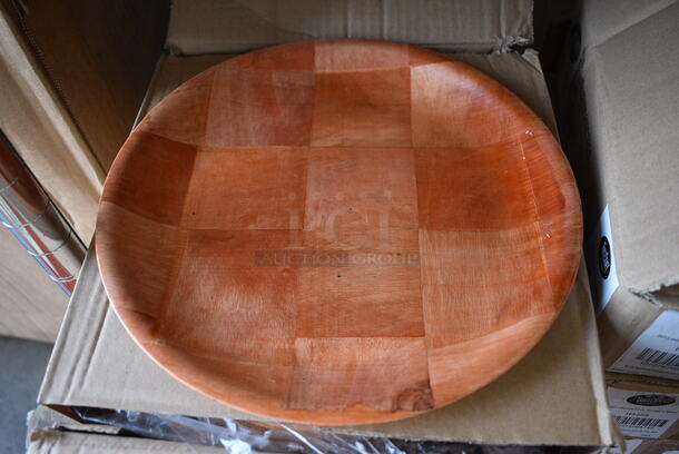 24 BRAND NEW IN BOX! Update WRP-10 Woven Wooden Plates. 10x10. 24 Times Your Bid!