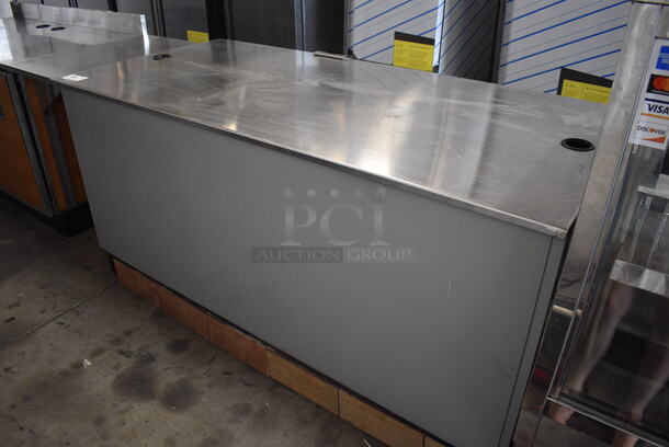 NICE! Duke Model SUB-FC-206-RT M Stainless Steel Commercial Counter w/ 4 Rear In Counter Cup Dispensers. 73x34x36