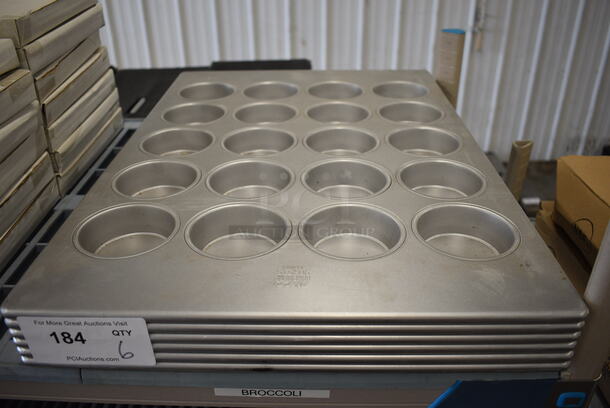 6 Metal 24 Cup Muffin Pans. 18x26x1.5. 6 Times Your Bid!