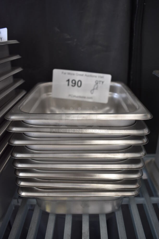 8 Stainless Steel 1/6 Size Drop In Bins. 1/6x2. 8 Times Your Bid!