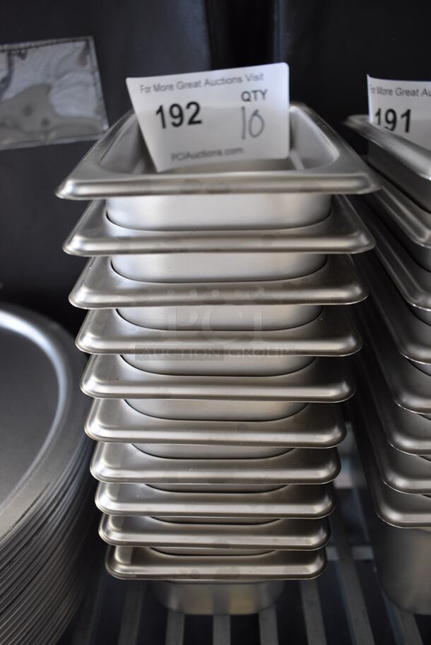 10 Stainless Steel 1/9 Size Drop In Bins. 1/9x2. 10 Times Your Bid!