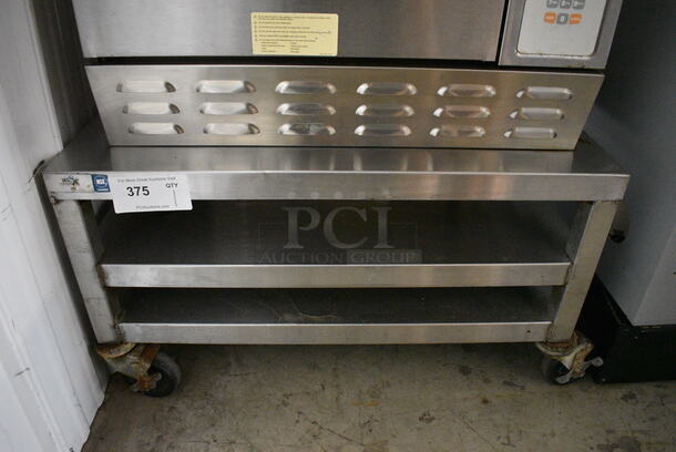 Stainless Steel Commercial Equipment Stand w/ 2 Undershelves on Commercial Casters. 30x30x17