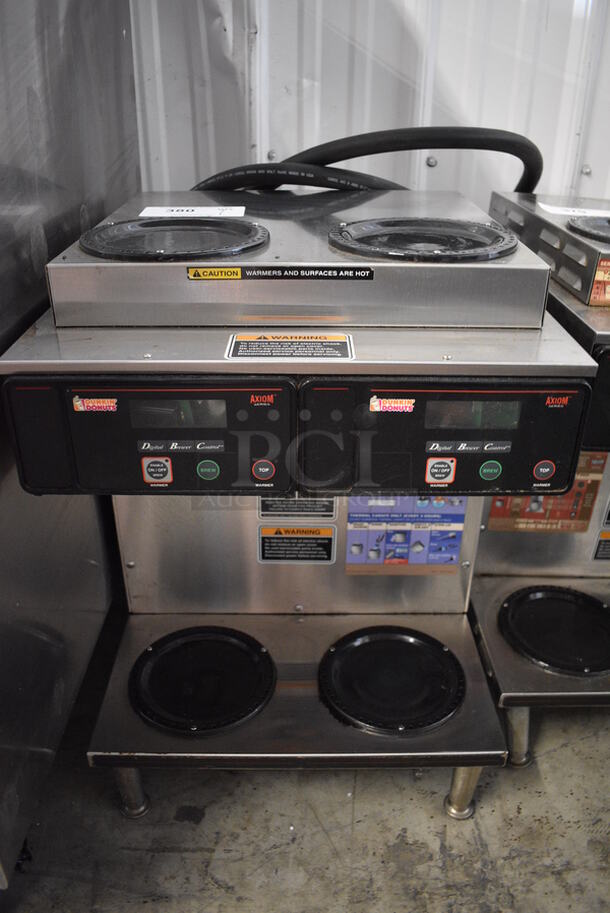 GREAT! 2012 Bunn Model AXIOM 2/2 TWIN Stainless Steel Commercial Countertop 4 Burner Coffee Machine. 120/208-240 Volts, 1 Phase. 16x18x23