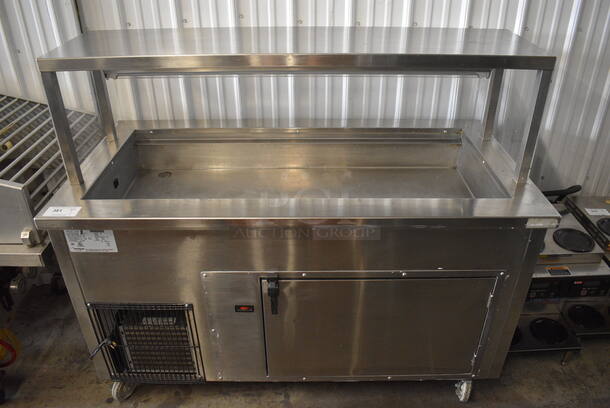 WOW! 2010 Delfield Model SCSC-60-12A Stainless Steel Commercial Cold Pan Buffet Station w/ Sneeze Guard on Commercial Casters. 115 Volts, 1 Phase. 60x30x52. Tested and Working!