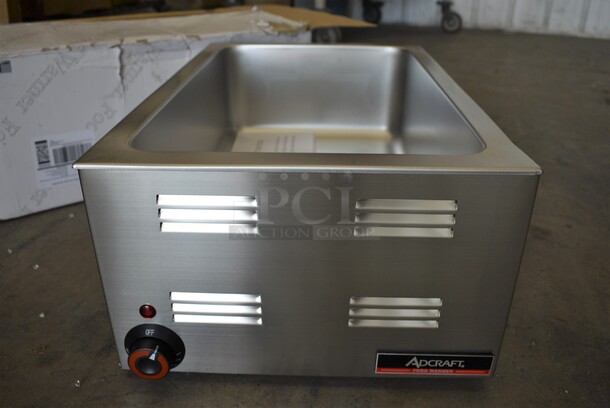 BRAND NEW SCRATCH AND DENT! 2019 Adcraft Model FW-1200W Stainless Steel Commercial Countertop Food Warmer. 120 Volts, 1 Phase. 14.5x22.5x9.5. Tested and Working!