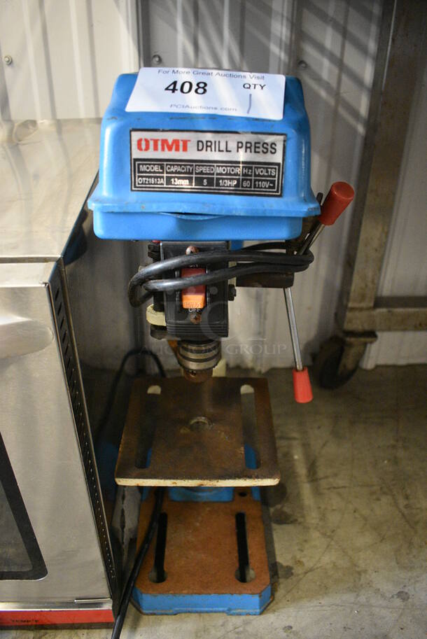 OTMT Model OT21513A Metal Countertop Drill Press. 110 Volts, 1 Phase. 7x12x25. Cannot Test Due To Plug Style