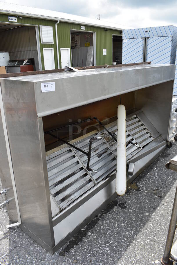AWESOME! 8' Stainless Steel Commercial Grease Hood w/ Filters. 96x24x51