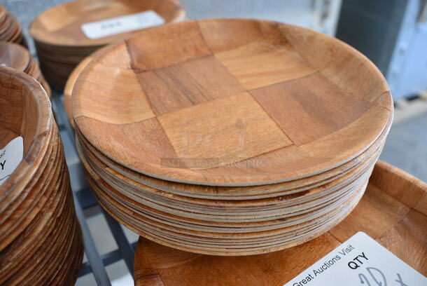 20 BRAND NEW! Update Woven Wood Plates. 7.75x7.75x0.5. 20 Times Your Bid!