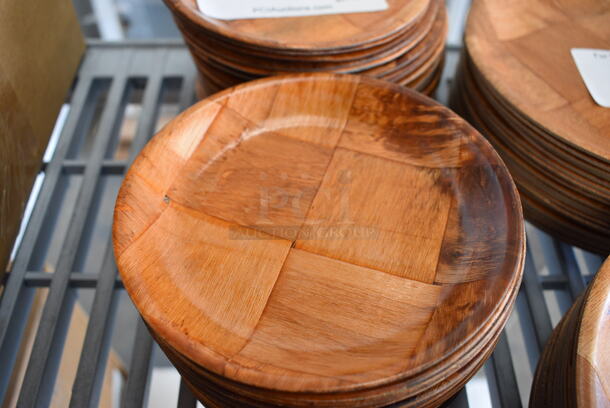 25 BRAND NEW! Update Woven Wood Plates. 6x6x0.5. 25 Times Your Bid!