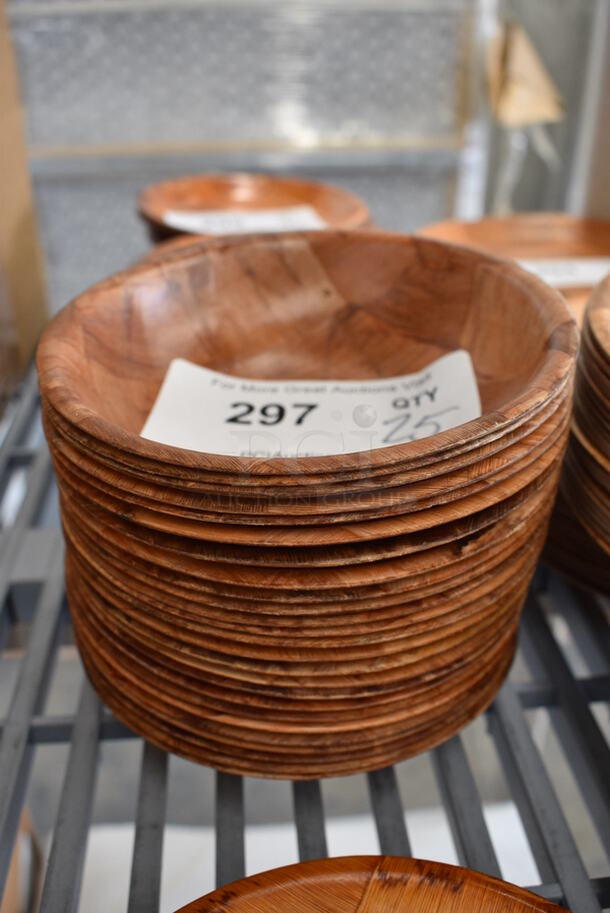 25 BRAND NEW! Update Woven Wooden Bowls. 6x6x1.5. 25 Times Your Bid!