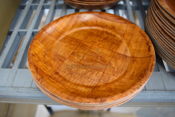 6 BRAND NEW! Update Woven Wooden Saucers. 6.25x6.25x0.5. 6 Times Your Bid!