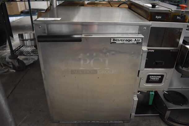 NICE! Beverage Air Model UCR20 Stainless Steel Commercial Single Door Undercounter Cooler. 115 Volts, 1 Phase. 20x21x25. Tested and Working!