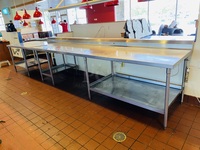 EXTRA LARGE! 17ft. Stainless Steel Table with (3) Under-Shelves. 17'x36"x41-1/2"    This lot located on site in Modesto, CA. Pick-up is scheduled for the weekend of 28-AUG-2020. Shipping is Available. Winning Bidder Must Contact PCI Auctions Southwest by 26-AUG-2020 to Confirm Shipping or Pick-Up Arrangements.
