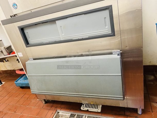NEVER RUN OUT!  Ice Maker & Bin Hoshizaki Model No. KM-1601SRH3,  Ice Maker, Cube-Style, 48 W ide x 28 Deep x 28 High, remote air-cooled, stackable cuber, remote condenser (priced separately), approximately 1459-lb capacity/24-hrs, stainless steel finish, crescent cube style, R-404A refrigerant, 208-230v/60/3  URC-21F Remote Condenser, R-404A refrigerant, 115V/60/1, for KM-1601SRH(3) and KM-1601MRH(3)  Follett Corporation Model No. SG1325S-60 Upright Ice Bin, single door, 1325 lb. bin storage, incl: poly liner, SmartGATETM, poly lift door w/PowerHinge, s/s exterior, custom cut top, 6" s/s adj. legs.  This piece is located on site in Modesto, California. The winning bidder is responsible for removal and necessary repair. Winning bidder must contact PCI Southwest by 26-AUG-2020 to make arrangements for removal. Earliest Removal date is 28-AUG-2020 Hozaki Ice Head: 48x28x28 Follet Ice Bin 60x31x56     2x Your Bid - Image 4 of 4