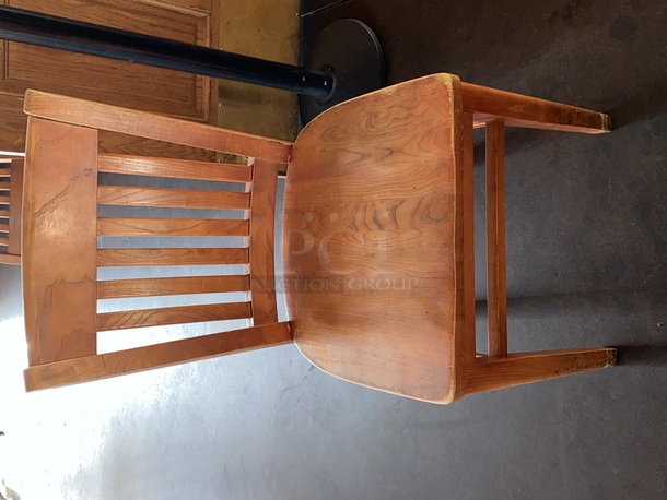 CLASSIC! (4) Wooden Dining Room Chairs. 18x17-1/4x35  4x Your Bid             This lot located on site in Modesto, CA. Pick-up is scheduled for the weekend of 28-AUG-2020. Shipping is Available. Winning Bidder Must Contact PCI Auctions Southwest by 26-AUG-2020 to Confirm Shipping or Pick-Up Arrangements. - Image 1 of 7