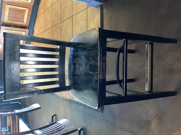 VERY NICE! Wooden Bar Height Chair In A Dark Finish With Footrest. 

2XBID

These are located on site in Modesto, CA. Pick-up is scheduled for the weekend of 28-AUG-2020. Shipping is Available. Winning Bidder Must Contact PCI Auctions Southwest by 26-AUG-2020 to Confirm Shipping or Pick-Up Arrangements