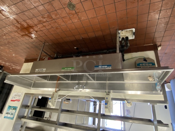 HUGE! 124" 16-Gauge Stainless Steel 3 Compartment Sink with 2 Drainboards - 24" x 24" x 14" Bowls, Back and Left Side Splash Guards, Faucet, Plumbing and Waste Drain Valve. Overall Dimensions: Width: 124" Depth: 30" Height: 43" Work Surface Height: 36 1/2" Backsplash Height: 7 1/4" Bowl Dimensions: Left to Right: 24" Front to Back: 24" Depth: 14"     This item is located onsite in Modesto California. Shipping is Available. Pick-up will be available the weekend of the 28-AUG-2020. Arrangements for Shipping or Pick-up Must be made by 26-AUG-2020. - Image 1 of 3