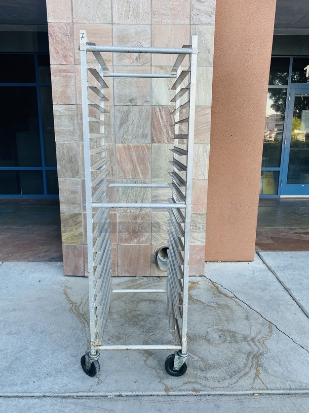 AMAZING! Winholt AL-1820BKD/HD 20 Pan End Load Aluminum Bun / Sheet Pan Rack Commercial Casters!! - Image 3 of 6