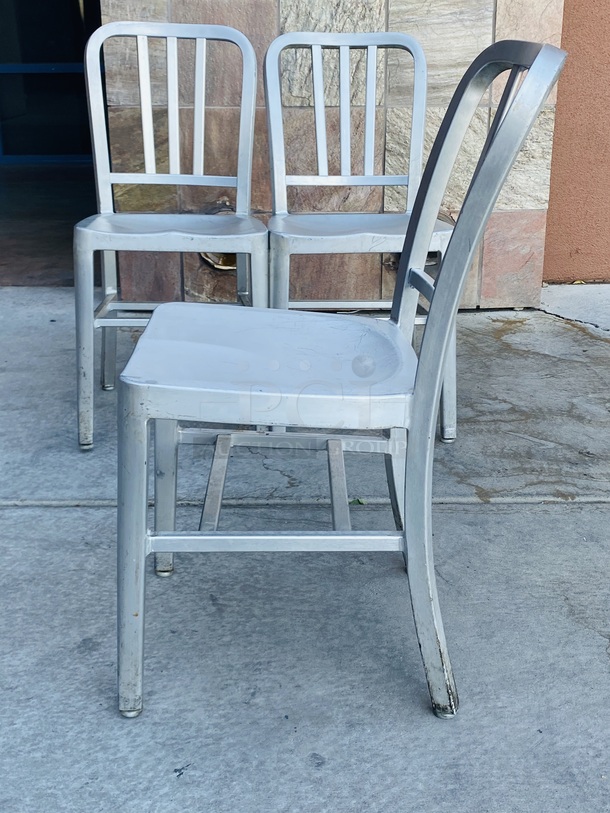 AMAZING! Set of (3) Furniture - Aluminum Chairs. 
15-1/4x17-3/4x32-1/2                                                      3x Your Bid - Image 4 of 8