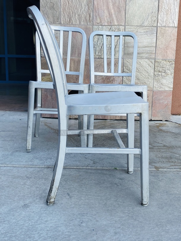 AMAZING! Set of (3) Furniture - Aluminum Chairs. 
15-1/4x17-3/4x32-1/2                                                      3x Your Bid - Image 6 of 8