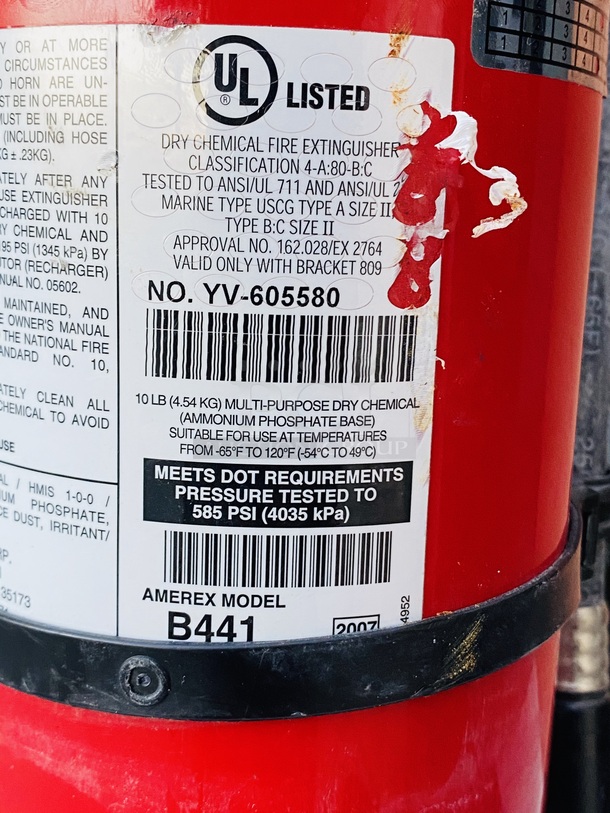 AWESOME! Amerex Model B441 10lbs Multi-Purpose Dry Chemical Fire Extinguisher - Image 2 of 2
