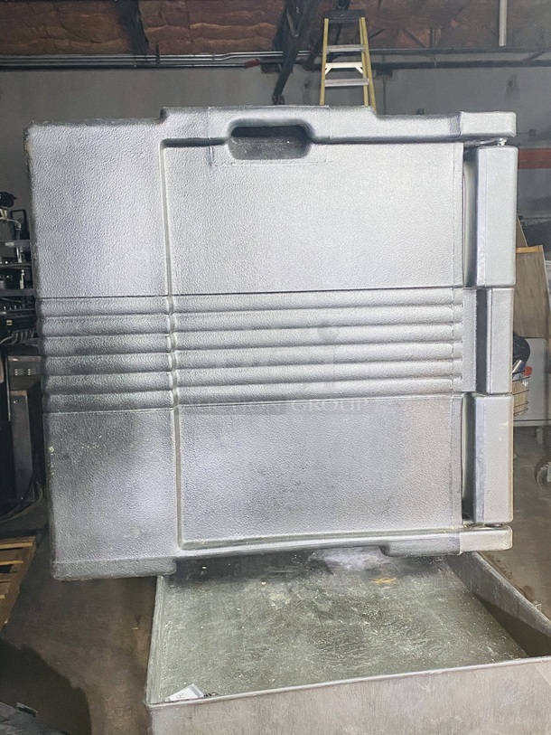 AMAZING!! Cambro ULTRA PAN CARRIER® - UPC400

Rotomolded for maximum durability
Molded in rails for seamless construction
Single 9” nylon latch offers fast and secure access
CFC-free insulation ensures food safety 4+ hours
No electricity needed, goes anywhere!
Pop-up vent for humidity and pressure control
Fits up to six full-size GN 1/1 pans
Also accommodates GN 1/2 and GN 1/3 pans
Easily stacked to maximize catering or kitchen space
Dishwasher safe
NSF Listed - Image 2 of 6