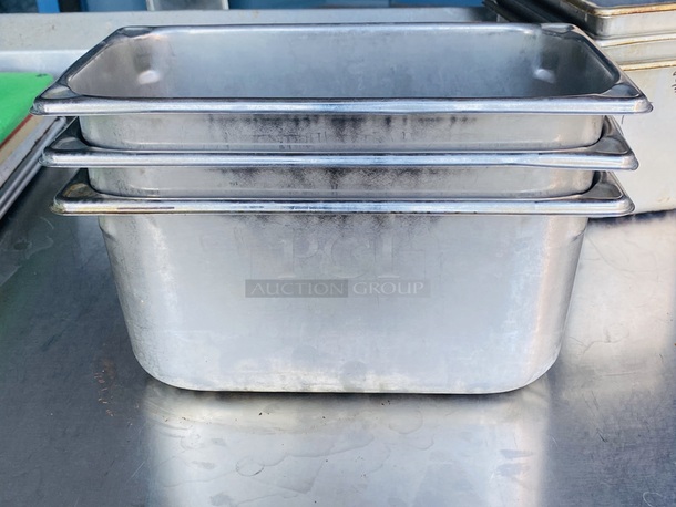 Lot of 3 Stainless Steel Anti-Seize 1/3 pans.      3x Your Bid 
