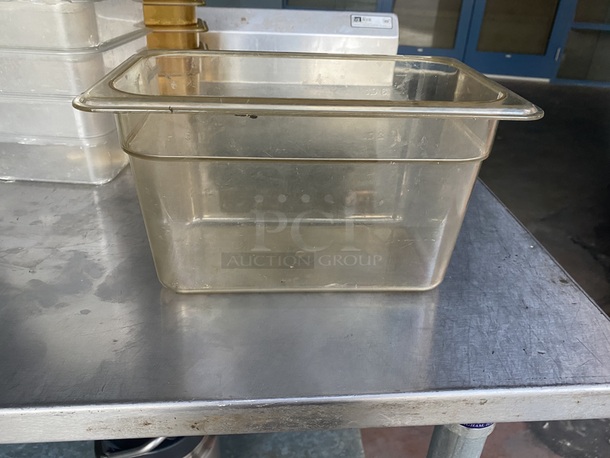 AWESOME!! Cambro Camwear 1/4 Size Clear Polycarbonate Food Pan - 4