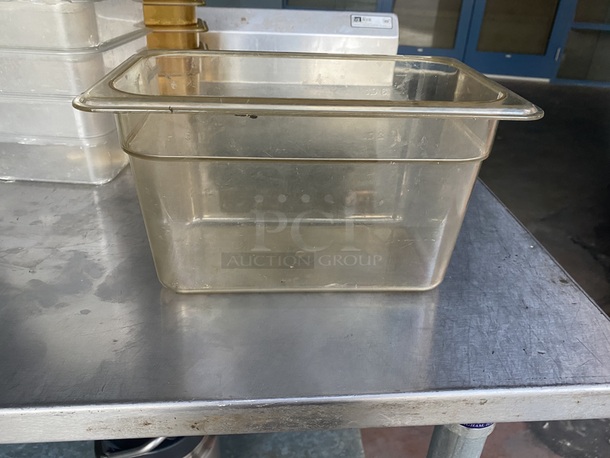 AWESOME!! Cambro Camwear Cambro 96PHP150 H-Pan™ 1/9 Size Amber High Heat Plastic Food Pan - 4" Deep


4x Your Bid  - Image 1 of 6