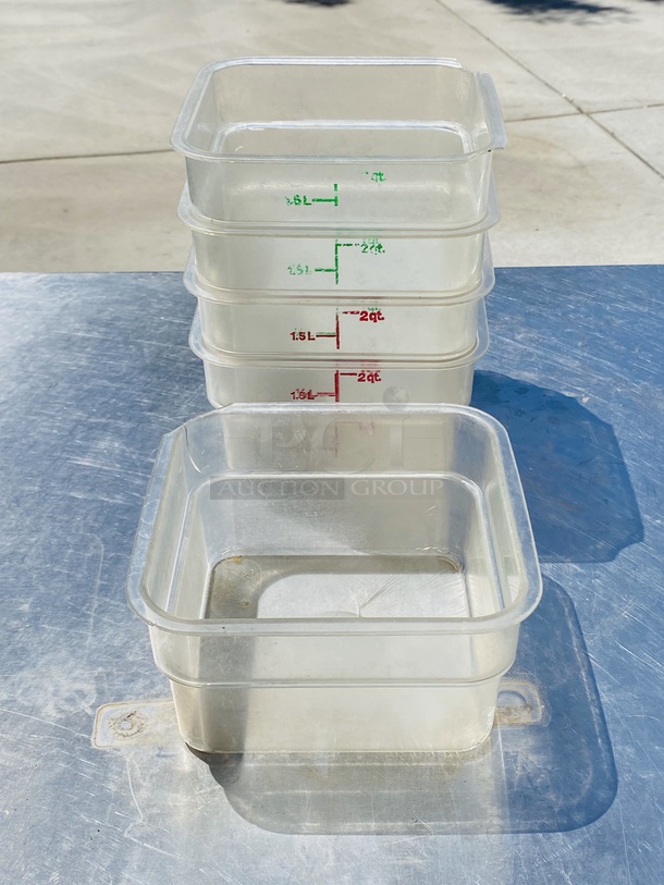 Lot of (6) 2 Quart Polycarbonate Container - Image 1 of 3