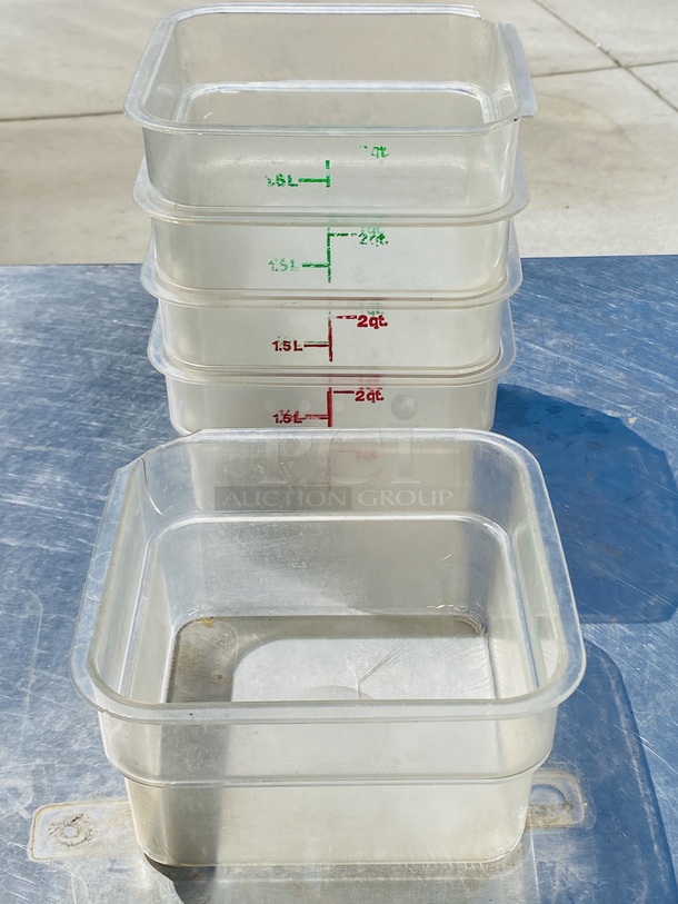 Lot of (6) 2 Quart Polycarbonate Container - Image 2 of 3