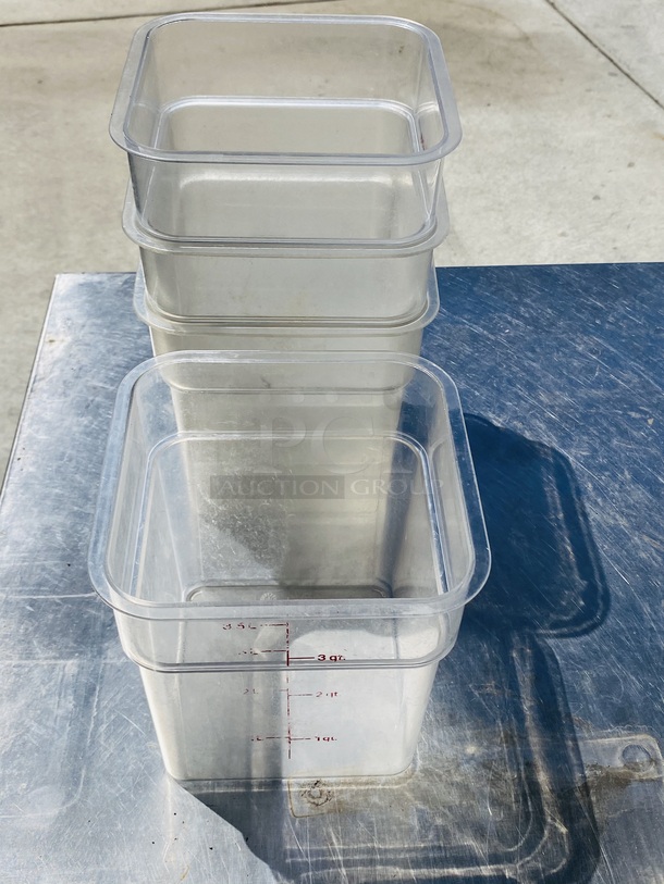 STEAL! Lot of (3) 4 Quart Polycarbonate Containers.

3x Your Bid