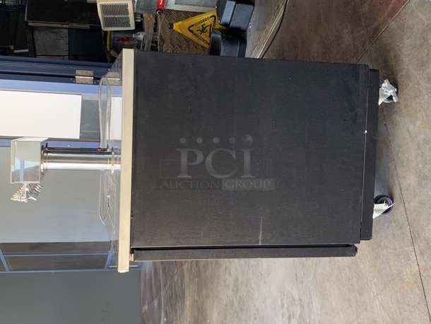 NEW & LIGHTLY USED! Micro Matic 58 E NT, Pro-Line E-Series Direct Draw Keg Refrigerator with Glass Rinser On Commercial Casters. Holds 3 1/2 Kegs. 2 Towers and 6 faucets. Digital thermostat. Includes Keys.  Tested. In Perfect working order. Comes with all documentation and read outs.  115V 50/60hz 1ph 6.5a    60"x30"x50" (50" at Top of Towers. 37" at Stainless Steel Top.)  - Image 5 of 12