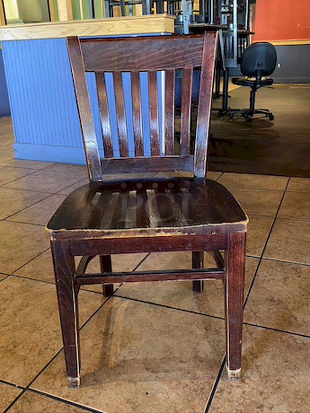 CLASSIC! Wood Dining Room Chairs - Color: Maple - 18x17-1/4x35     4x Your Bid        This lot located on site in Modesto, CA. Pick-up is scheduled for the weekend of 28-AUG-2020. Shipping is Available. Winning Bidder Must Contact PCI Auctions Southwest by 26-AUG-2020 to Confirm Shipping or Pick-Up Arrangements. - Image 2 of 6