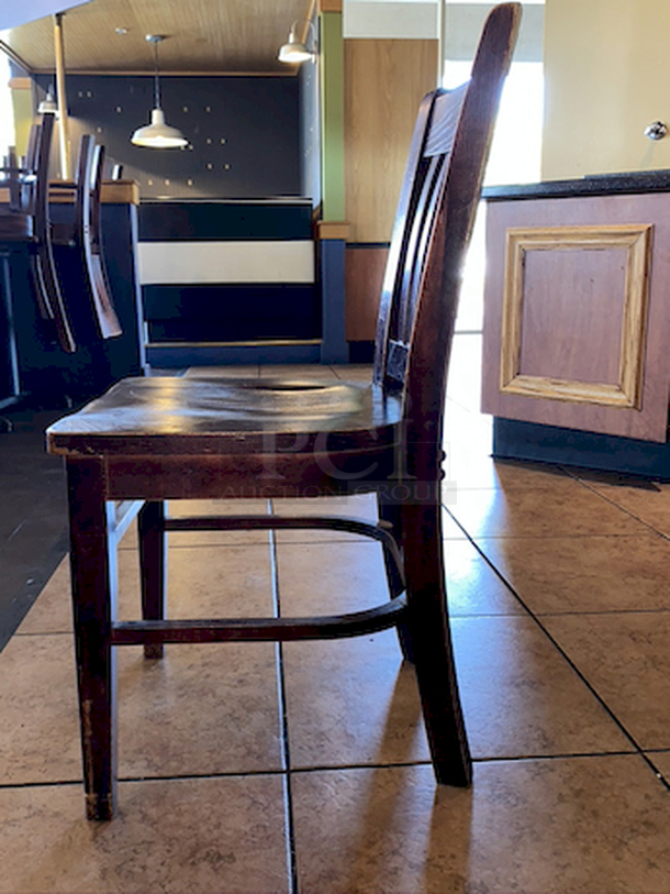 CLASSIC! Wood Dining Room Chairs - Color: Maple - 18x17-1/4x35     4x Your Bid        This lot located on site in Modesto, CA. Pick-up is scheduled for the weekend of 28-AUG-2020. Shipping is Available. Winning Bidder Must Contact PCI Auctions Southwest by 26-AUG-2020 to Confirm Shipping or Pick-Up Arrangements. - Image 6 of 6