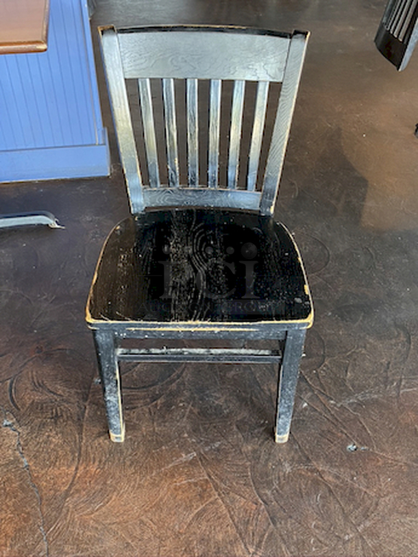 CLASSIC! Wood Dining Room Chairs - Color: Black - 18x17-1/4x35     4x Your Bid        This lot located on site in Modesto, CA. Pick-up is scheduled for the weekend of 28-AUG-2020. Shipping is Available. Winning Bidder Must Contact PCI Auctions Southwest by 26-AUG-2020 to Confirm Shipping or Pick-Up Arrangements. - Image 2 of 5