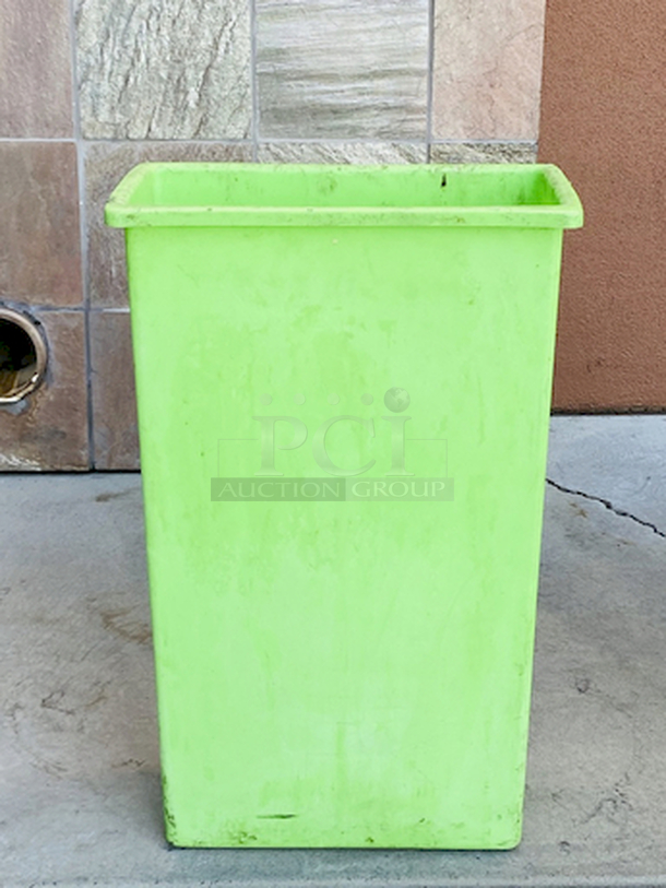 NICE! Green Rubber Trash Receptacle.