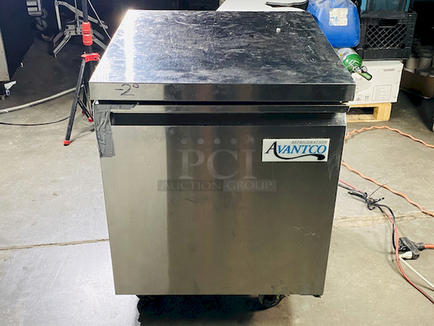 RAPID COOLING! Avantco SS-UC-27F-HC 27" Undercounter Freezer on Commercial Casters. Tested, RAPIDLY gets down to and holds temperature.  115V, 60Hz, 2.1Amp Width: 27 Inches Depth: 29 1/2 Inches Height: 35 1/4 Inches Capacity: 5.5 cu. ft. - Image 2 of 8