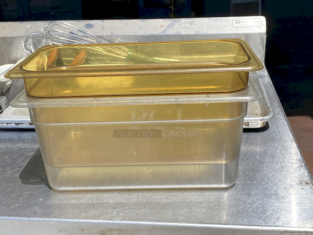 COMBO LOT! (2) Polycarbonate and (3) Stainless Steel 4inch  Deep 1/3 Pans.

5x Your Bid - Image 2 of 7