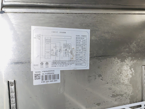 RAPID COOLING! Avantco SS-UC-27F-HC 27" Undercounter Freezer on Commercial Casters. Tested, RAPIDLY gets down to and holds temperature.  115V, 60Hz, 2.1Amp Width: 27 Inches Depth: 29 1/2 Inches Height: 35 1/4 Inches Capacity: 5.5 cu. ft. - Image 7 of 8