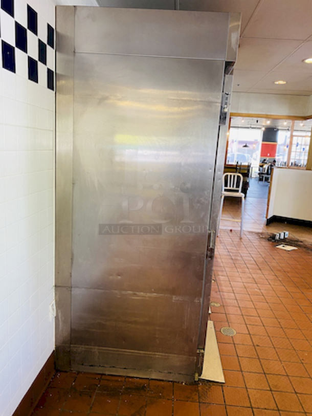 AMAZING!! McCall Model P-5002 Stainless Steel Commercial 2-Door Bakery Proofing Cabinet With 2 Stainless Steel Roll-In Ramps Included. 208 Volts, 60 Hz, 1 Phase. 67x37x87.    PLEASE BE ADVISED: This unit is onsite in Modesto, California. The Load Out is Schedued for the weekend of 28-AUG-2020. Shipping is available. VERY IMPORTANT: All Shipping or Pick Up Arrangements must be received by 26-AUG-2020. - Image 3 of 5