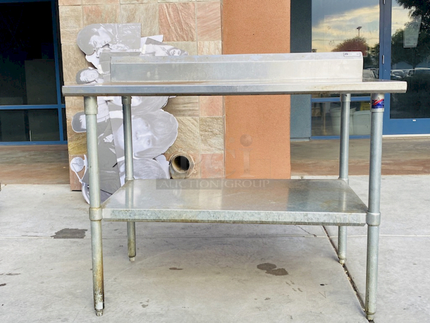 NICE! Stainless Steel Table With Backsplash and Cut-Out for Electric Cord. 48x30x40 - Image 2 of 7