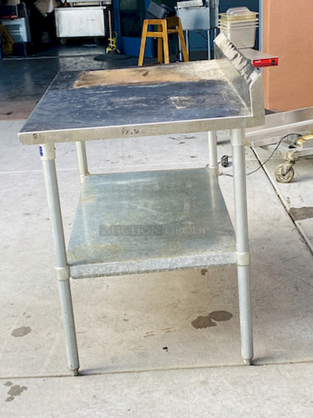 NICE! Stainless Steel Table With Backsplash and Cut-Out for Electric Cord. 48x30x40 - Image 3 of 7