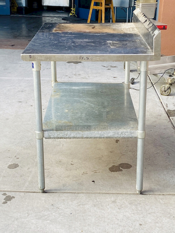 NICE! Stainless Steel Table With Backsplash and Cut-Out for Electric Cord. 48x30x40 - Image 4 of 7
